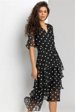 Red Polka Dot Print Sleeveless Dress -Outlet Modi Qube Store f9c38c01 cd07 454c 813a 901d946712ef