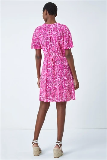 Pink Paisley Print Tie Detail Dress 7 Pink Paisley Print Tie Detail Dress - Image 5