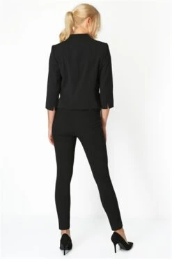 Black Animal Print Gathered Waist Dress