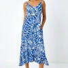 Blue Abstract Print Pocket Midi Dress -Outlet Modi Qube Store fbe8ef9a 72b2 4211 96b3 3083599033e2