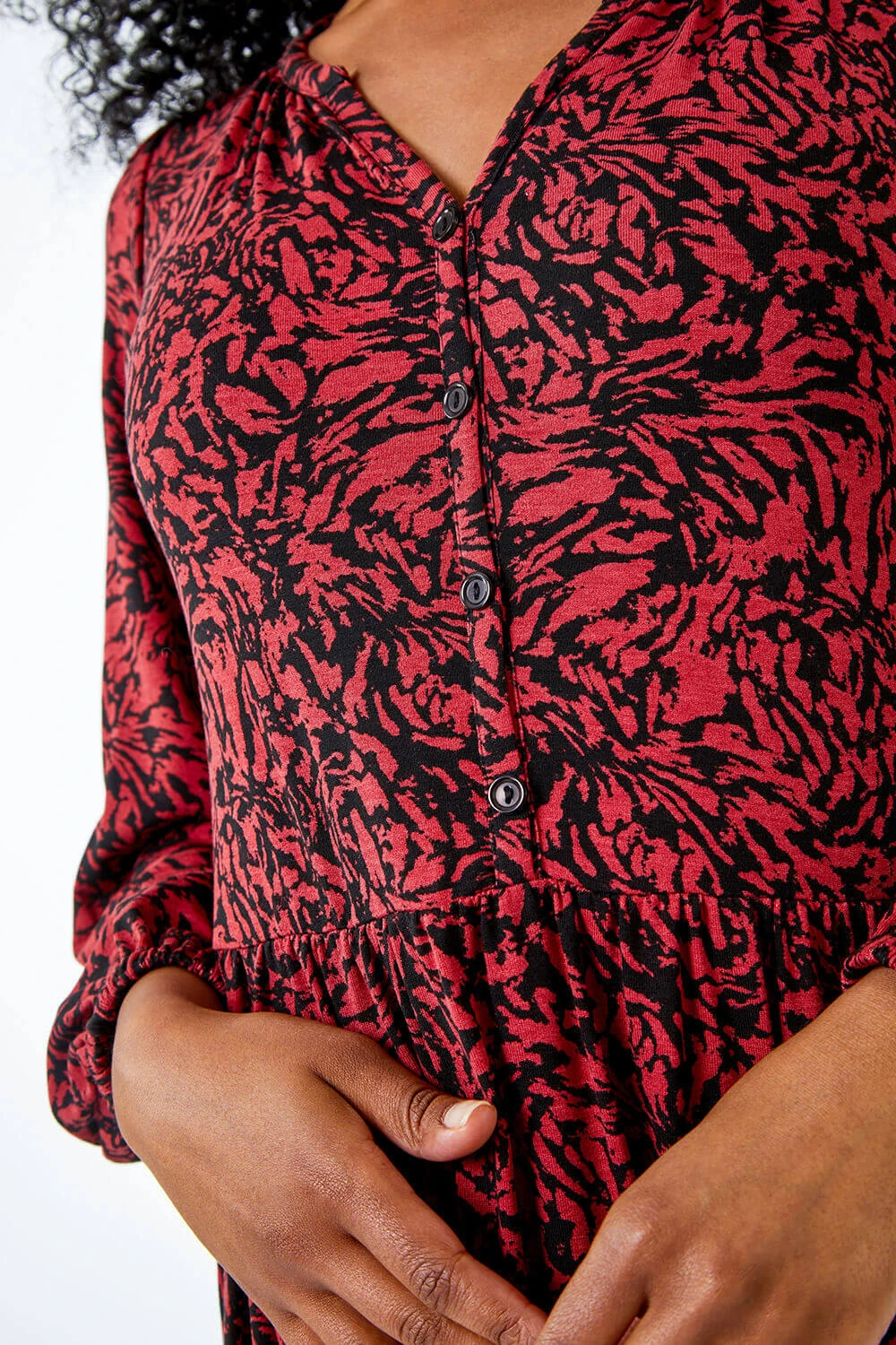 Rust Petite Animal Tiered Stretch Dress 7 Rust Petite Animal Tiered Stretch Dress - Image 5