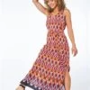 Pink Petite Tribal Print Halterneck Shift Dress