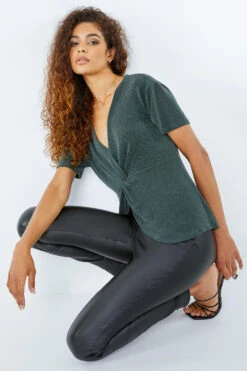 Green Twist Front Sparkle Embellished Top -Outlet Modi Qube Store ff43a21f 12f3 4281 8ac9 1c56546ac4b0